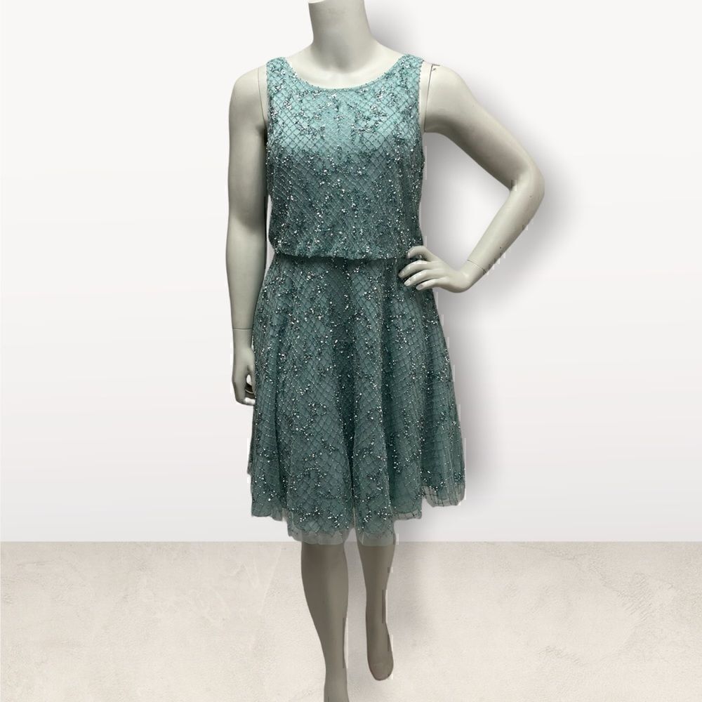 Aidan Mattox Sleeveless Jeweled Fit N Flare Size 16‎ Cocktail Dress